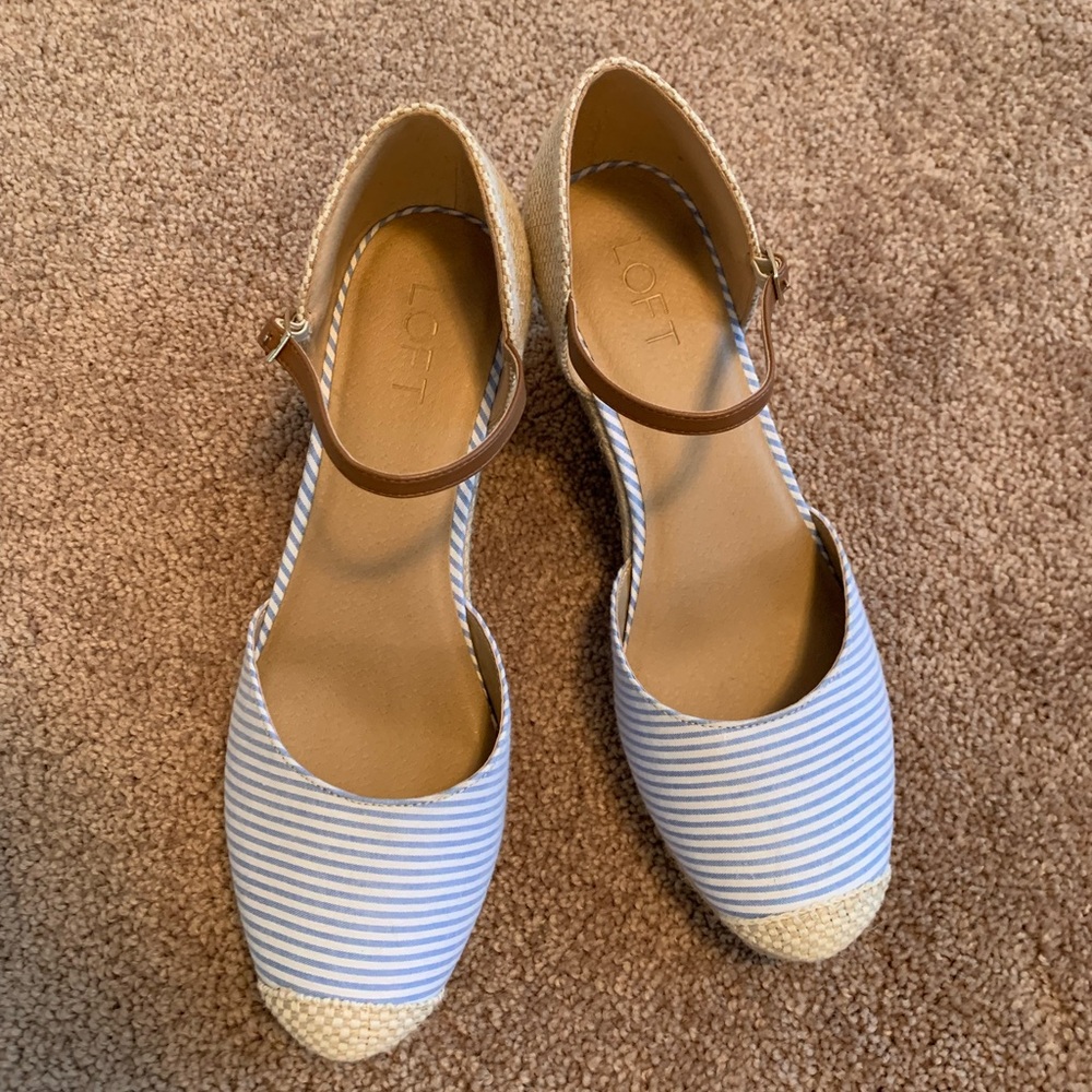 LOFT Striped Espadrille Wedges | Size 9.5 / Never Worn - Picture 3 of 11